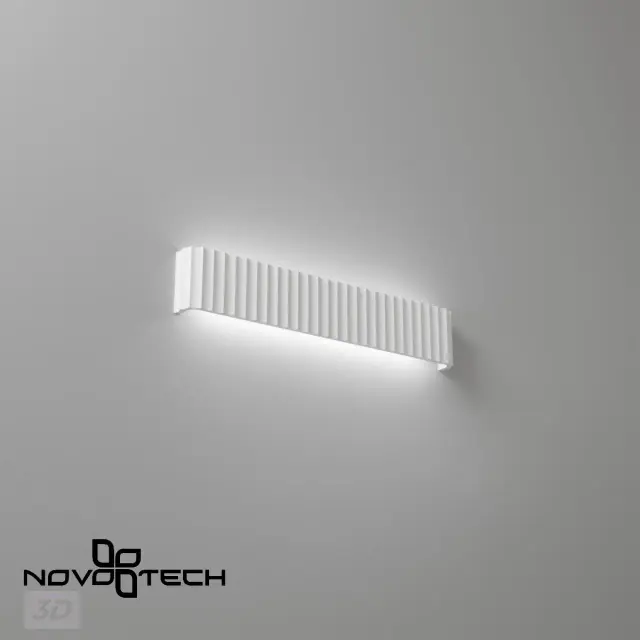 Накладное бра Novotech минимализма белого цвета из гипса с рельефным геометрическим дизайном, ракурс 5