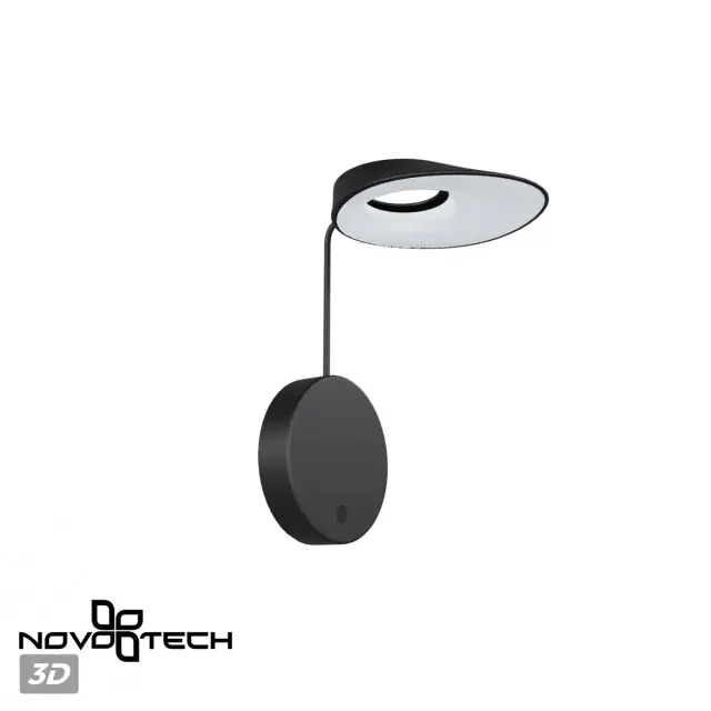 Настенный уличный светильник Novotech черный с рельефным акриловым плафоном на матовом корпусе, ракурс 4
