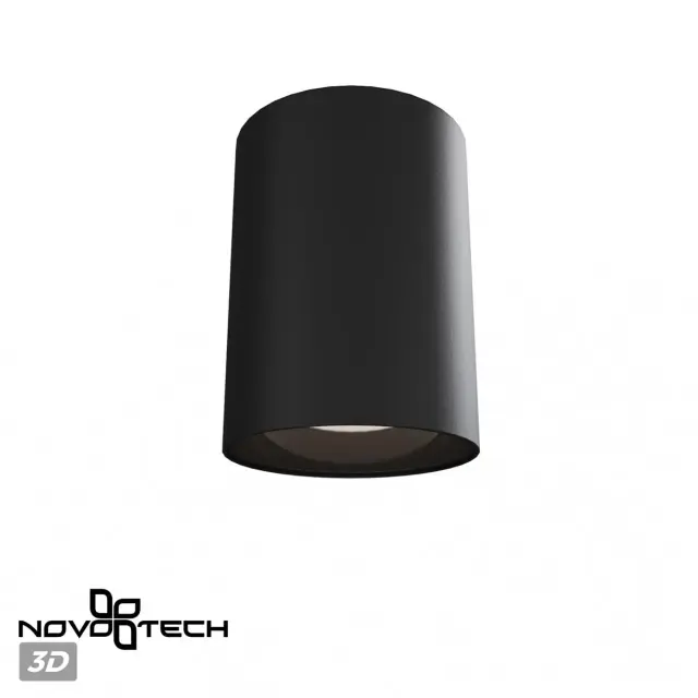 Накладной точечный светильник Novotech черного цвета с матовым пластиковым рассеивателем, минималистичный дизайн, ракурс 6