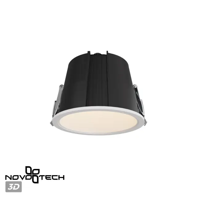 Встраиваемый точечный светильник Novotech белый, матовый пластиковый рассеиватель, минималистичный дизайн, ракурс 5