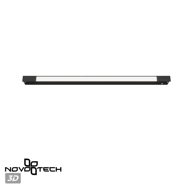 Трековый светильник Novotech матовый черный, белый пластиковый рассеиватель, минималистичный дизайн, ракурс 5