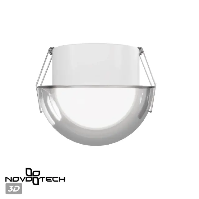 Встраиваемый точечный светильник Novotech матовый белый корпус, прозрачный акрил, минималистичная форма, ракурс 4