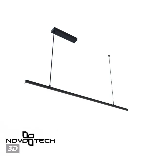Линейный подвесной светильник Novotech SOTTO в матово-черном цвете с алюминиевым корпусом, ракурс 5