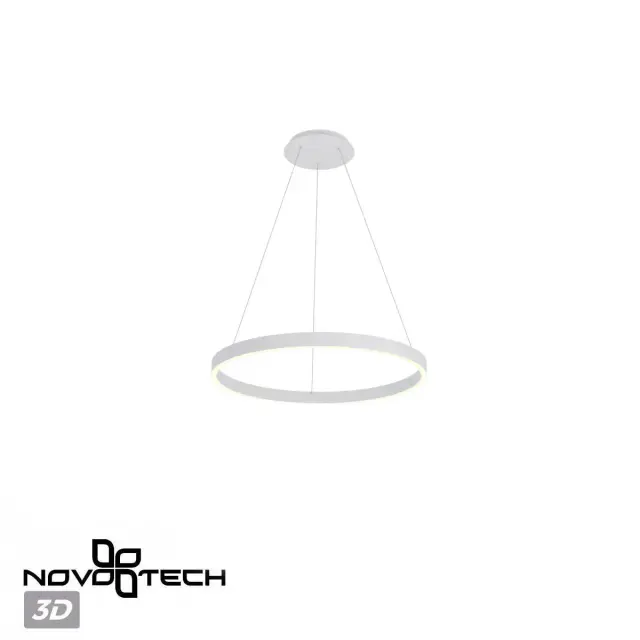 Подвесной светильник Novotech матовый белый, большое горизонтальное кольцо с интегрированной подсветкой, ракурс 4