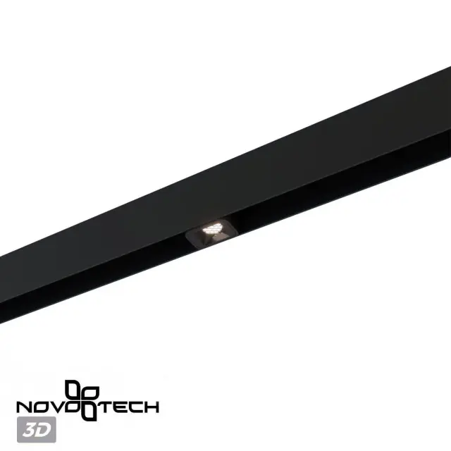 Трековый светильник Novotech черного цвета с матовым пластиковым рассеивателем и декоративным фильтром HoneyComb, ракурс 4