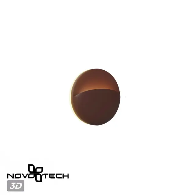 Настенный уличный светильник Novotech, матовый коричневый металл и пластик в минималистичном стиле, ракурс 4