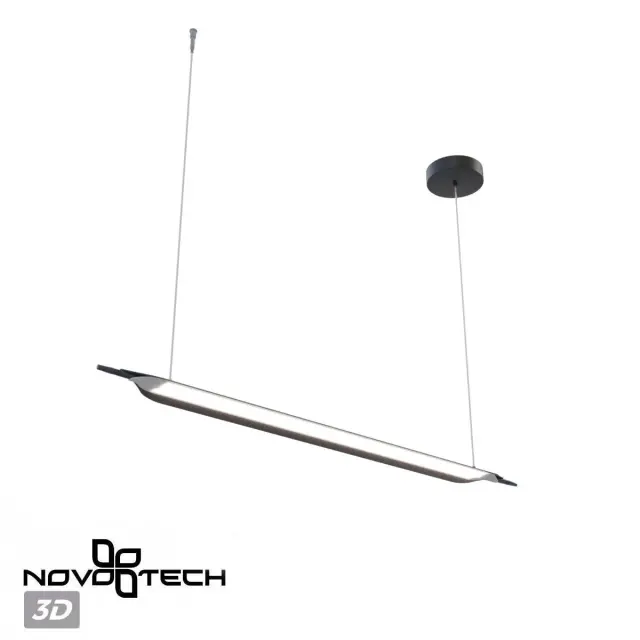 Подвесной светильник Novotech ALA в минималистичном дизайне с вытянутым плафоном из черного матового металла, ракурс 5