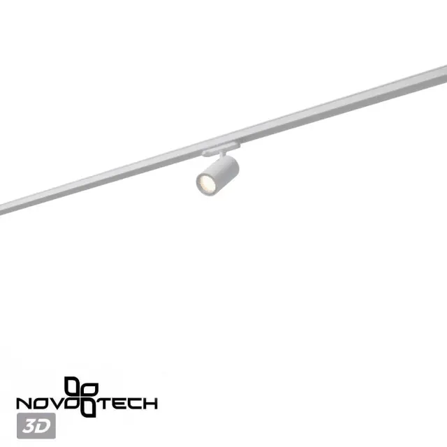 Направленный трековый светильник Novotech белого матового цвета с цилиндрическим плафоном и декоративной металлической, ракурс 5