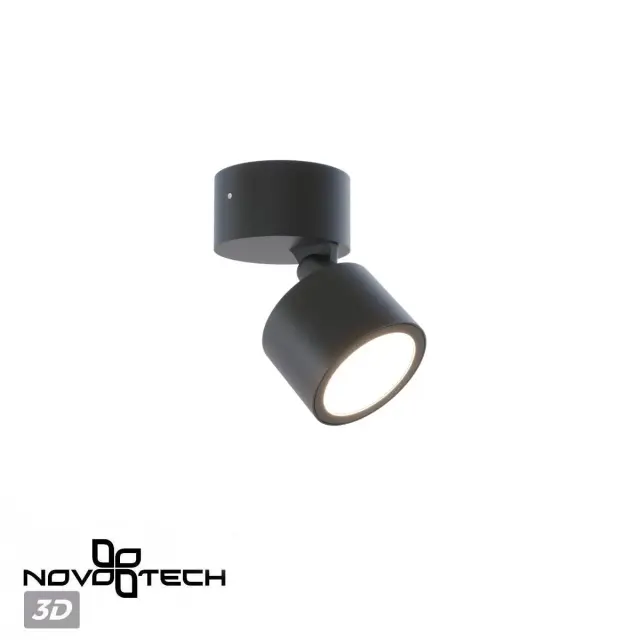 Потолочный уличный светильник Novotech матовый черный, минимализм, один источник света, ракурс 3
