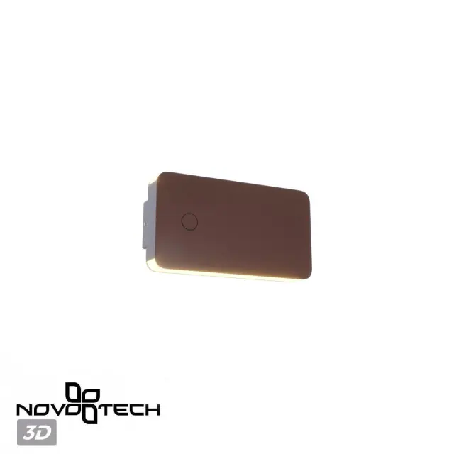 Настенный уличный светильник Novotech матовый коричневый цилиндрической формы, минималистичный дизайн, ракурс 4