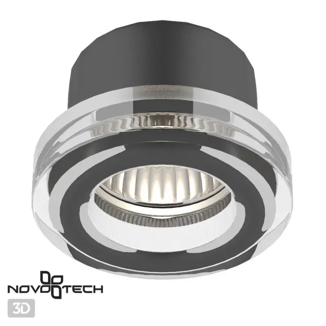 Точечный светильник Novotech AQUA с прозрачным глянцевым рассеивателем и хромированным корпусом, ракурс 2