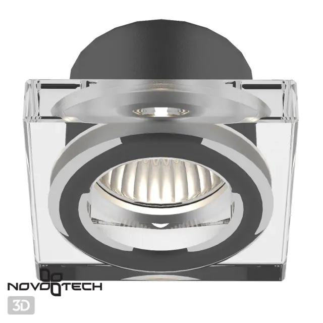 Точечный светильник Novotech AQUA, сочетание хрома и прозрачного рассеивателя с эффектом ограненного хрусталя, ракурс 2