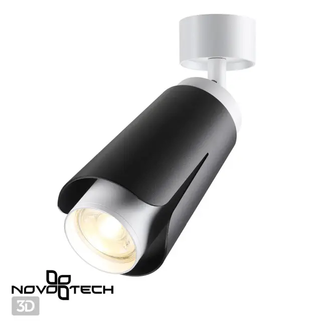 Подвесной светильник Novotech с матовым черным плафоном и белым корпусом, минималистичный дизайн, ракурс 5