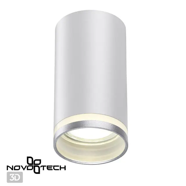 Накладной точечный светильник Novotech белый матовый металл цилиндрической формы в стиле Неоклассика, ракурс 2