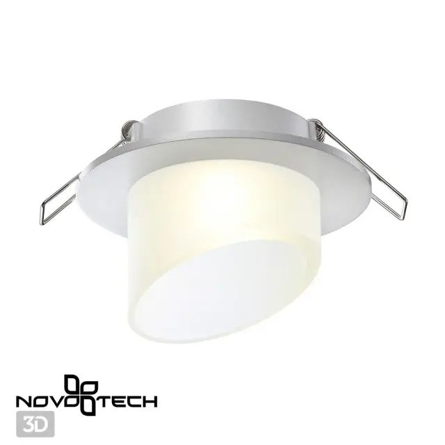 Встраиваемый точечный светильник Novotech матовый белый с цилиндрическим акриловым рассеивателем, ракурс 4