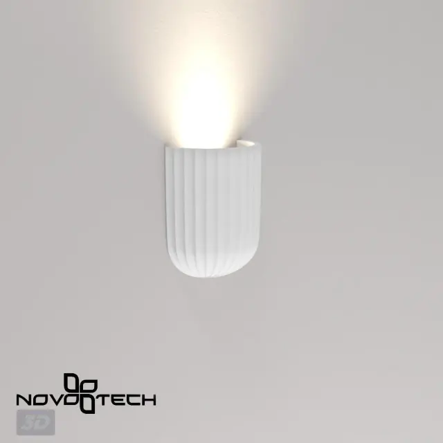 Накладное бра Novotech YESO в минималистичном стиле с рельефным белым гипсовым плафоном, ракурс 6