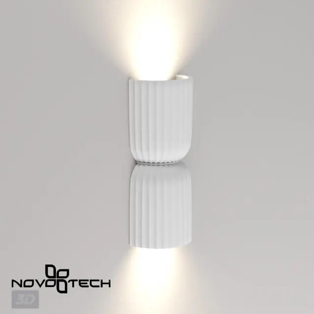 Накладное бра Novotech YESO белый гипс с рельефным плафоном и матовым корпусом в стиле минимализм, ракурс 6