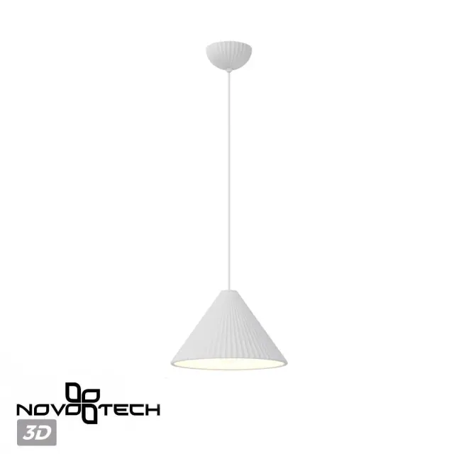 Подвесной светильник Novotech белый из гипса с рельефным, волнистым плафоном и матовым корпусом, ракурс 6
