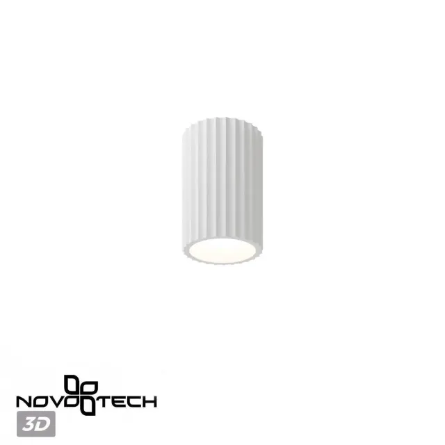 Накладной точечный светильник Novotech в стиле Минимализм с вертикальными линейными элементами из матового белого гипса, ракурс 5