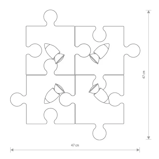 Спот Nowodvorski 6384 PUZZLE — цветной, ракурс 2