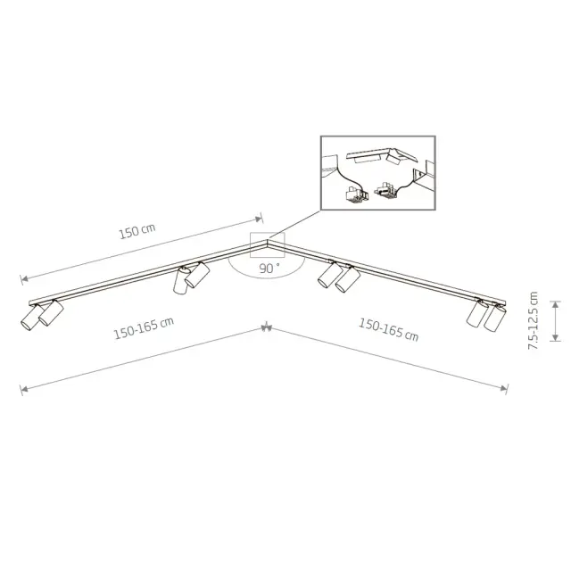 Спот Nowodvorski 7751 MONO CORNER 2X150 — белый, ракурс 2