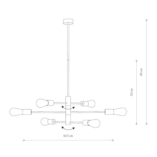 Люстра Nowodvorski 7937 ROTOR — черный, ракурс 3