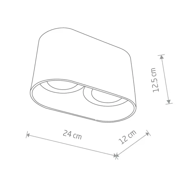 Точечный светильник Nowodvorski 9240 OVAL — черный, ракурс 4