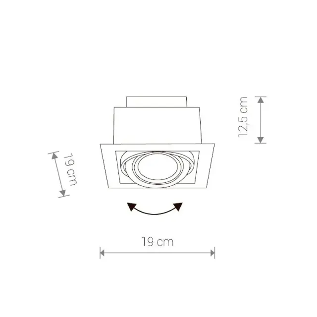 Точечный светильник Nowodvorski 9573 DOWNLIGHT — серый, ракурс 2