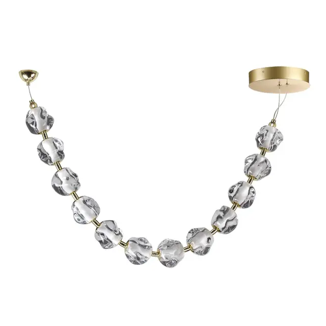 Подвесной светильник Odeon Light в стиле Арт-деко с прозрачными акриловыми плафонами, золото, ракурс 4