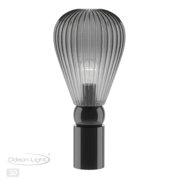 Настольная лампа Odeon Light Модерн с плафоном из тонированного глянцевого стекла на хромированном основании, ракурс 5