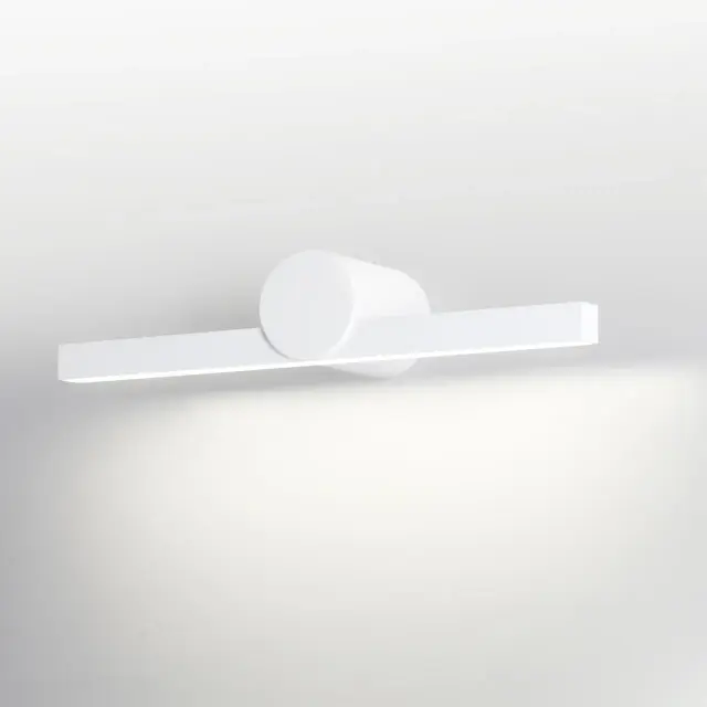 Настенный светильник минимализма Odeon Light, белый матовый металл с горизонтальным силуэтом, ракурс 2