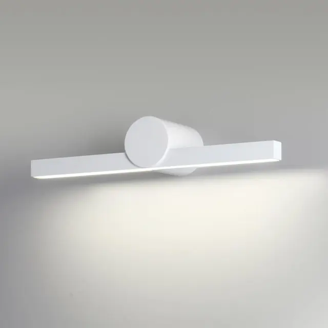 Настенный светильник минимализма Odeon Light, белый матовый металл с горизонтальным силуэтом, ракурс 3