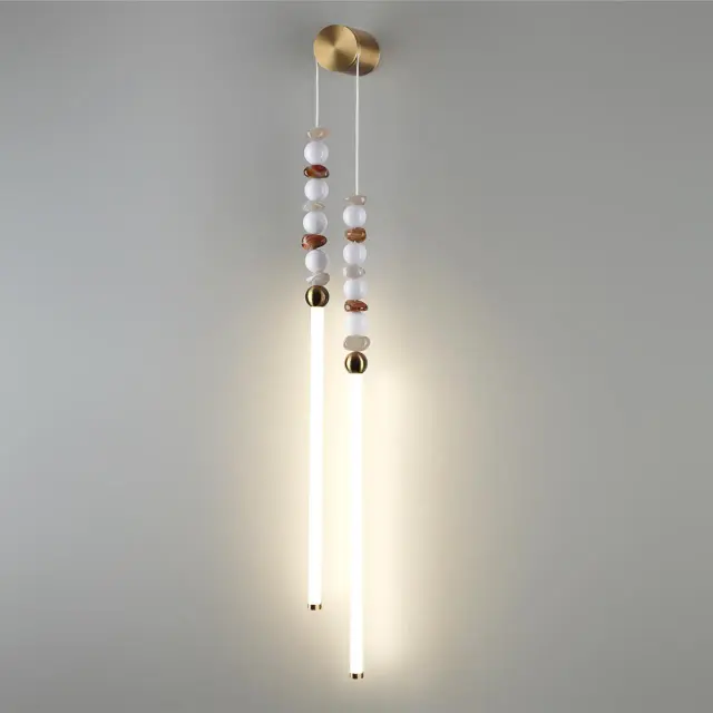 Бра в стиле Арт-деко Odeon Light с каскадным декором из белого акрила и агатовых камней, бронзовый корпус, ракурс 5