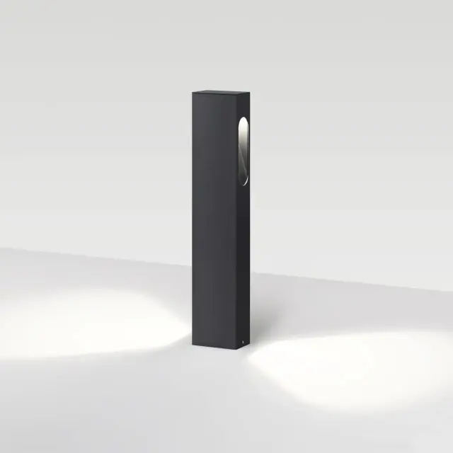 Наземный уличный светильник Odeon Light матовый черный минималистичный дизайн с вертикальным силуэтом, ракурс 2