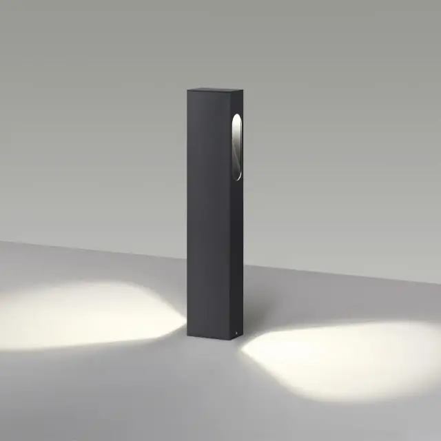 Наземный уличный светильник Odeon Light матовый черный минималистичный дизайн с вертикальным силуэтом, ракурс 3