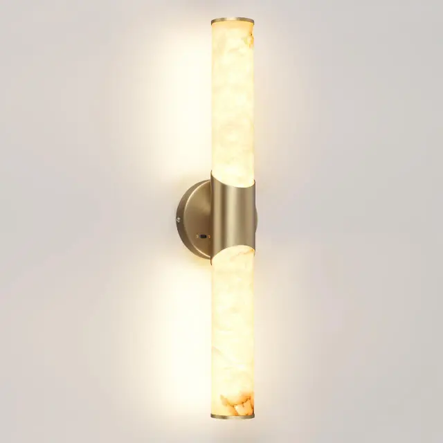 Накладное бра Odeon Light из матового алебастра и бронзы со скандинавским дизайном, ракурс 3