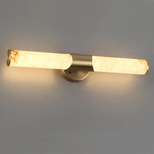 Накладное бра Odeon Light из матового алебастра и бронзы со скандинавским дизайном, ракурс 4
