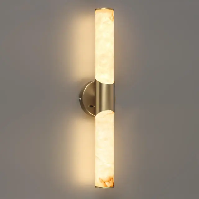 Накладное бра Odeon Light из матового алебастра и бронзы со скандинавским дизайном, ракурс 5