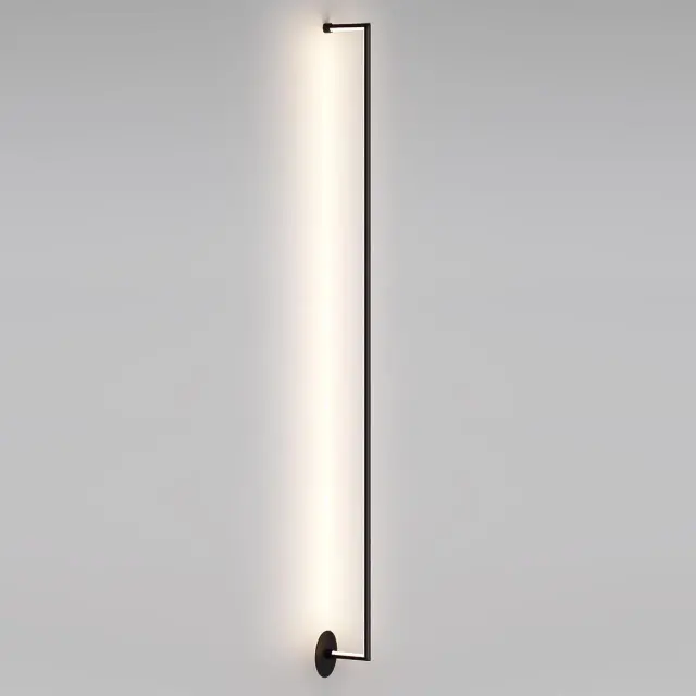 Накладное бра Odeon Light в стиле минимализм из матового черного металла, вертикальный светильник высотой 1500 мм, ракурс 2