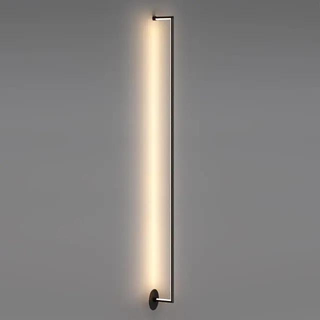 Накладное бра Odeon Light в стиле минимализм из матового черного металла, вертикальный светильник высотой 1500 мм, ракурс 4