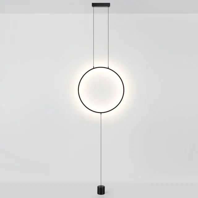 Потолочный светильник минимализма Odeon Light, черный матовый металл и акрил, большой круглый плафон, ракурс 3