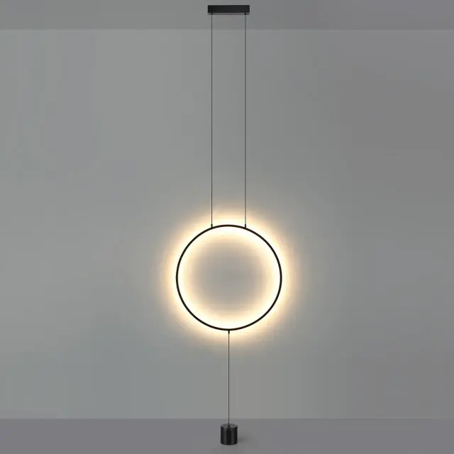 Потолочный светильник минимализма Odeon Light, черный матовый металл и акрил, большой круглый плафон, ракурс 5