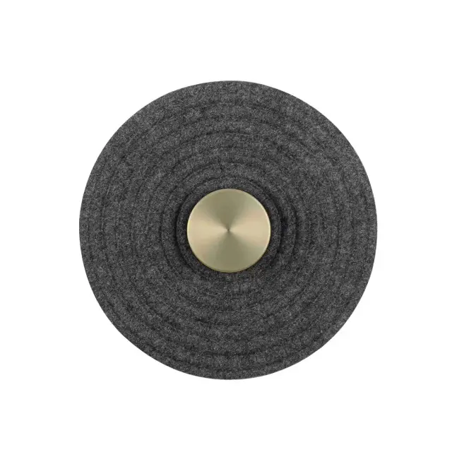 Круглое накладное бра Odeon Light FELT серого цвета из фетра с бронзовым центральным элементом и рельефным декором