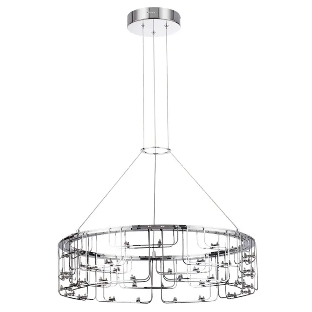 Подвесная люстра Odeon Light ZAHA, хром и сталь, геометричный дизайн с множеством источников света
