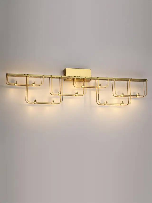 Потолочный светильник Odeon Light в стиле Хай-тек, золото и нержавеющая сталь, геометрический силуэт, ракурс 3