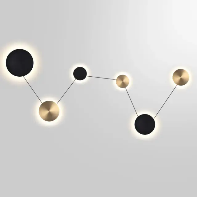 Накладное бра Odeon Light, асимметричная композиция из черного и бронзового матового металла, несколько подвесных, ракурс 2
