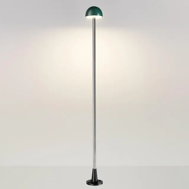 Уличный торшер Odeon Light VERDE с зеленым матовым плафоном и черным металлическим корпусом, ракурс 3