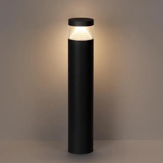 Наземный уличный светильник минимализма Odeon Light в матовом черном металле с акриловым рассеивателем, ракурс 4