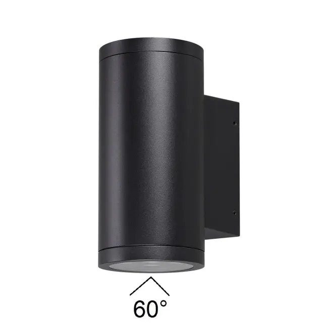 Настенный уличный светильник Odeon Light, цилиндрический корпус из матового черного металла