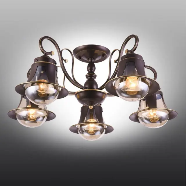 Люстра Omnilux OML-50607-05 MOLFETTA — коричневый, ракурс 2